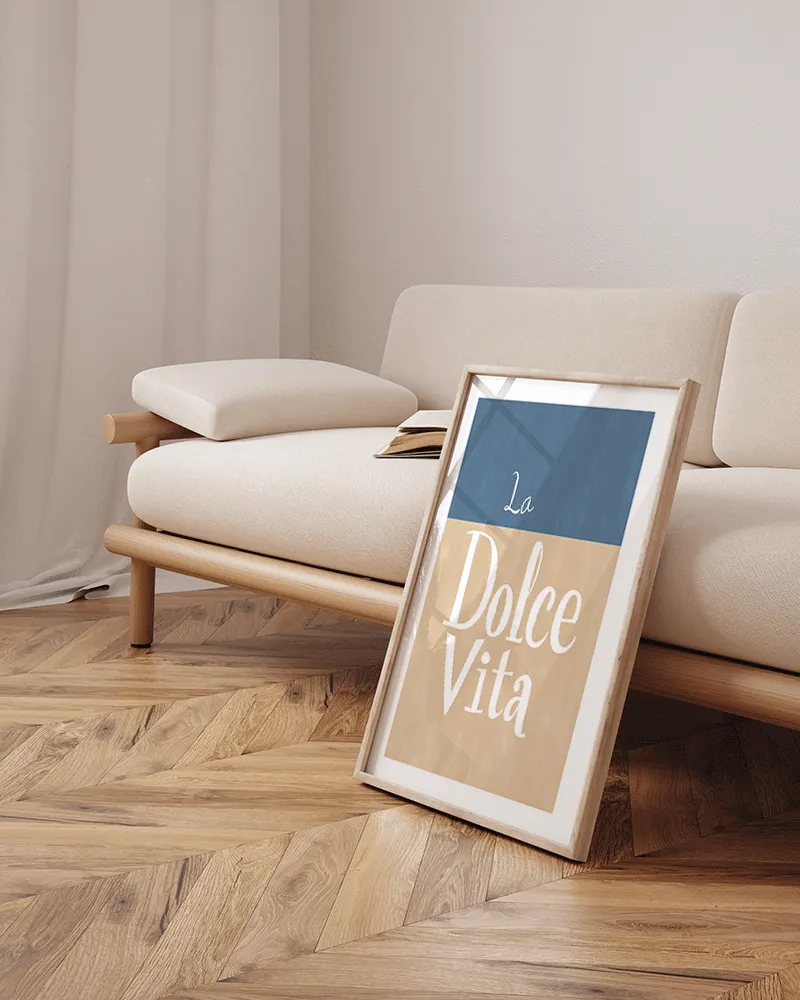 Any Image Dolce Vita affiche encadrée typographique
