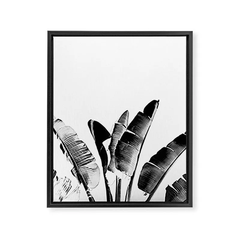 Society6 Traveler palm - bw toile encadrée palmier