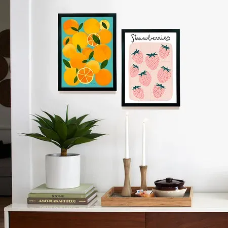 Society6 Fresh Fruit Set affiche encadrée fruits cuisine