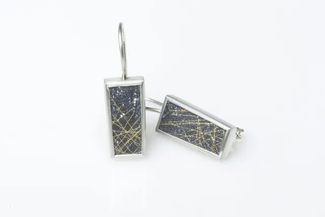 Galerie Kara Rayons boucles d’oreilles argent et or