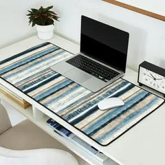 Society6 Distressed Blue White tapis de bureau rayures