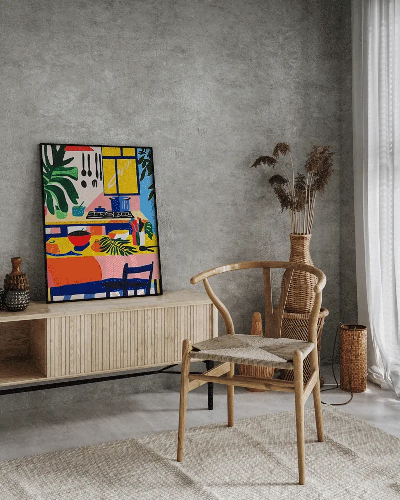 Any Image My Colorful Kitchen toile encadrée figurative