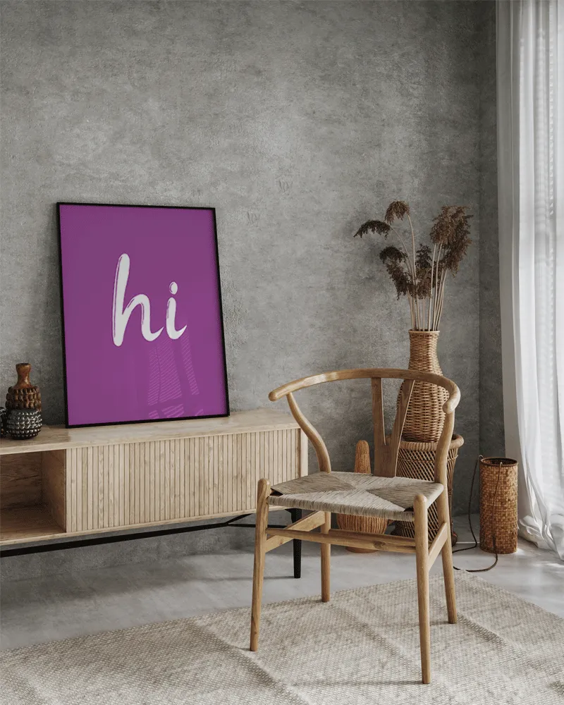 Any Image Hyper Violet Hi affiche encadrée typographique