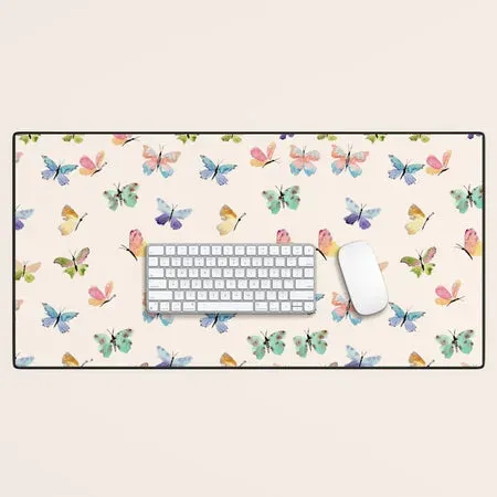 Society6 Beautiful Butterflies tapis de bureau papillons aquarelle