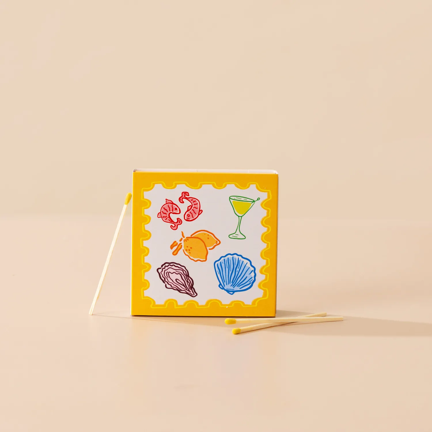 Maddison Ball Yellow Postcard boÃ®te allumettes jaune 100 piÃ¨ces