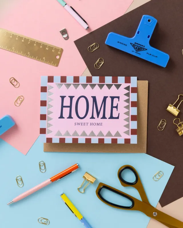 Maddison Ball Home Sweet Home carte A6 dorure avec enveloppe