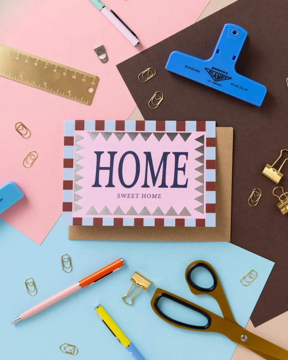 Maddison Ball Home Sweet Home carte A6 dorure avec enveloppe