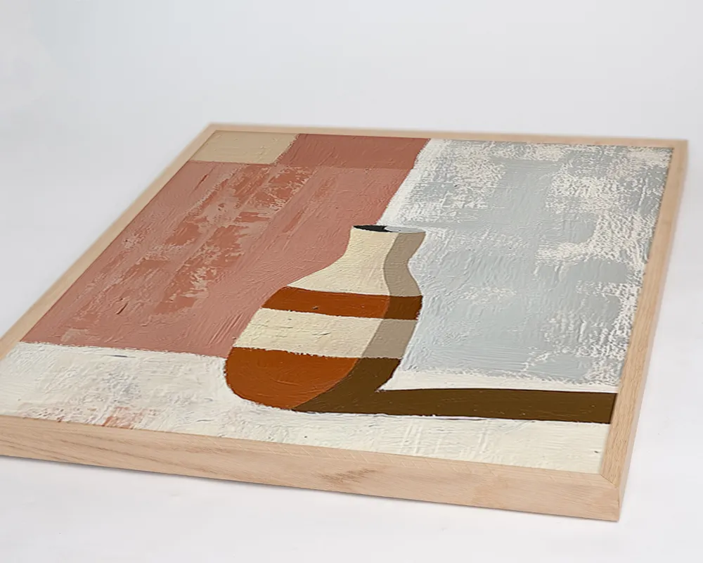 Any Image Abstract Brown & Beige Vase affiche encadrée abstraite