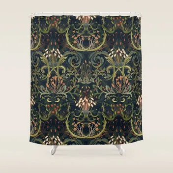 Society6 Woodland Moss Dark tapis de bureau vert forêt doré
