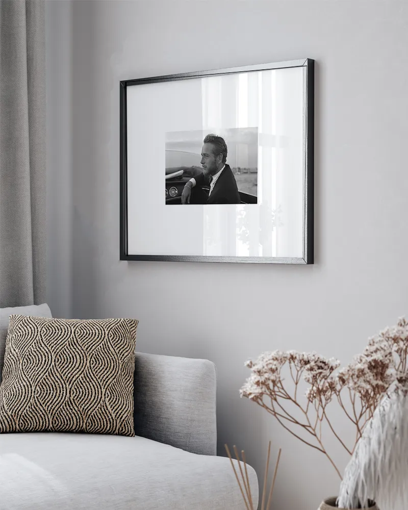 Any Image Paul Newman Venice 1963 photo encadrée 50x60 noir