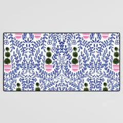 Society6 Southern Living Chinoiserie tapis de bureau bleu cobalt