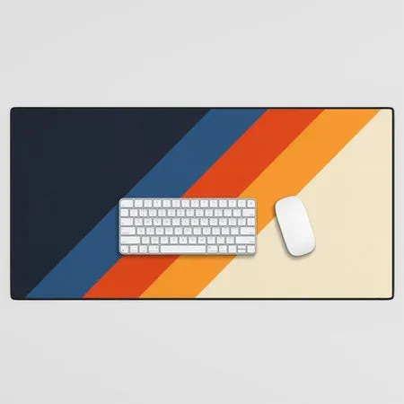 Society6 Colorful Classic Retro 70s Vintage Style Stripes Padona tapis de bureau