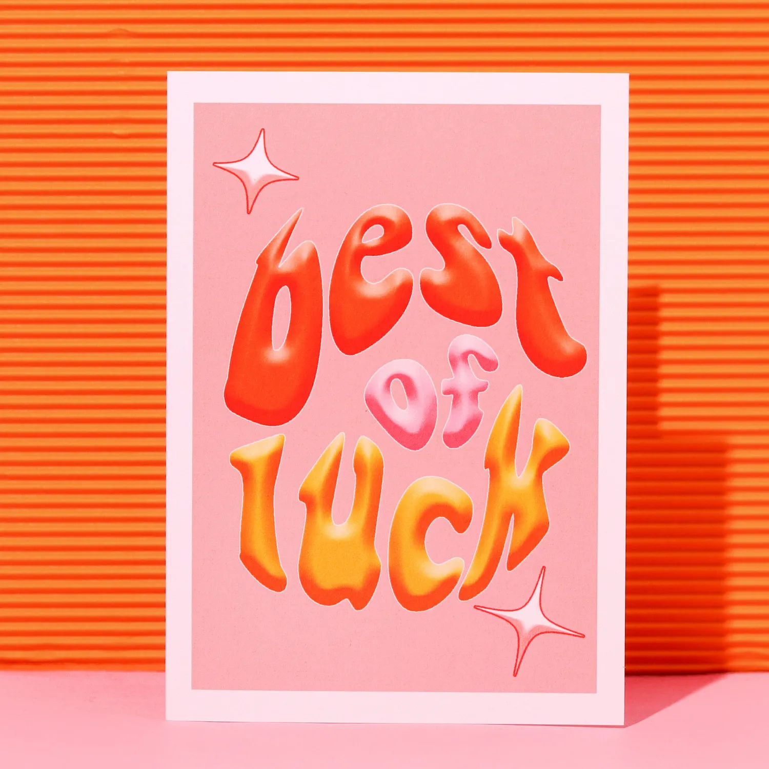 Maddison Ball A6 Best of Luck carte rose et orange