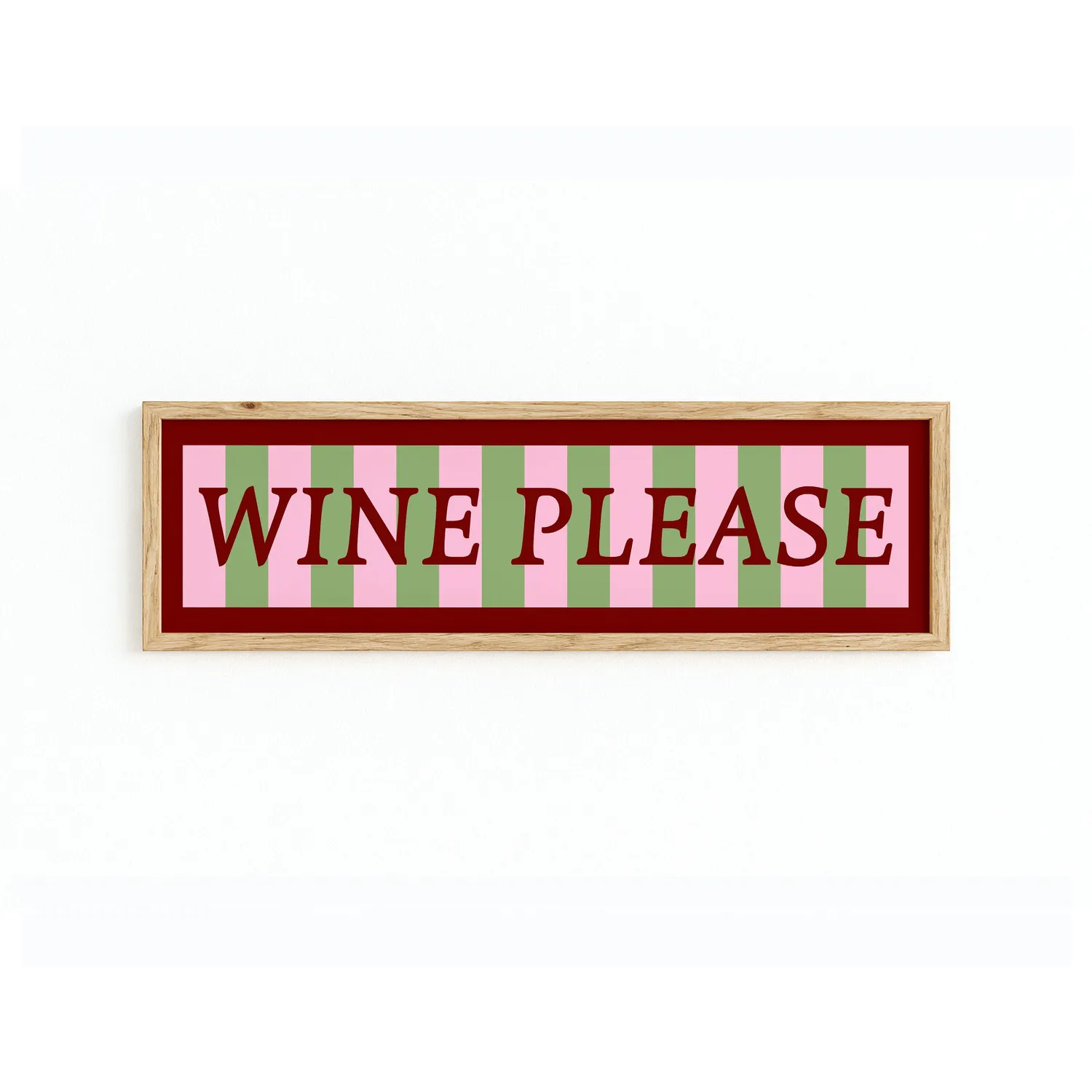 Maddison Ball Wine Please affiche encadrée 60x12 cm panoramique