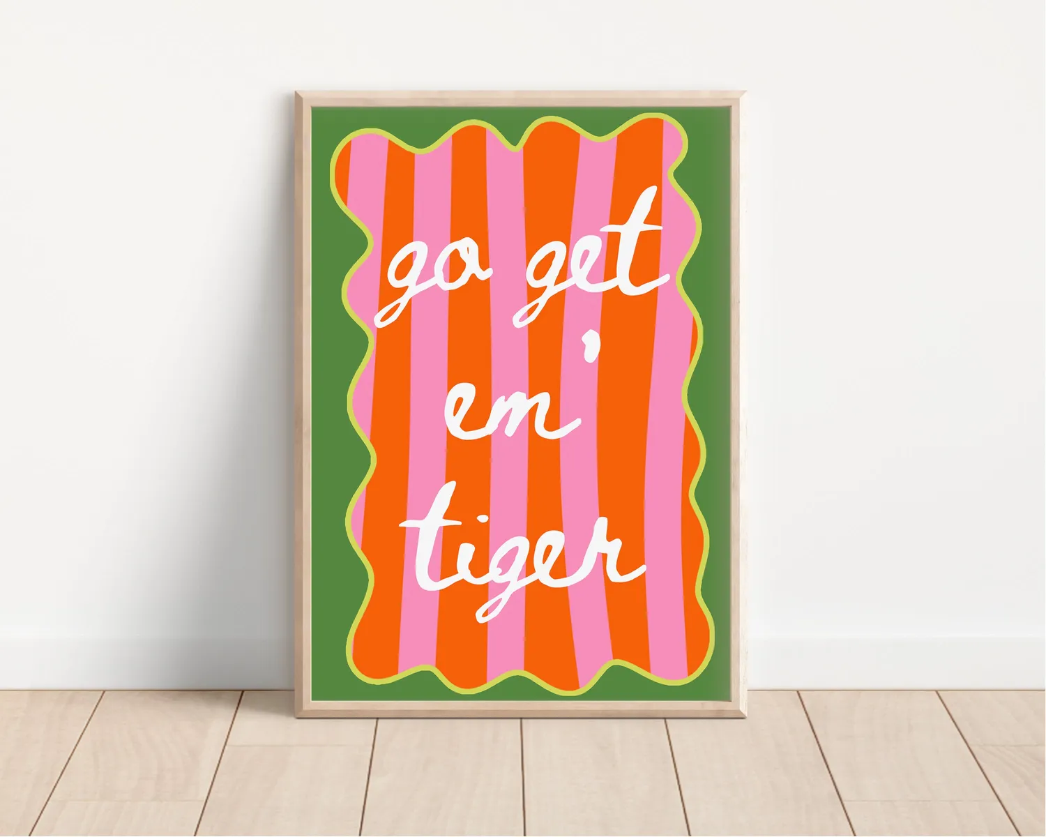 Maddison Ball Go Get Em Tiger affiche typographique