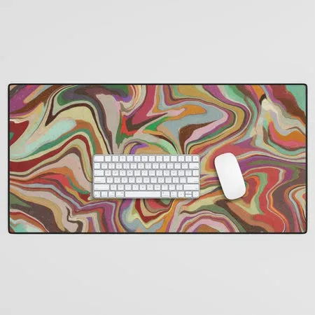 Society6 Colorful Liquid Swirl tapis de bureau tourbillons multicolores