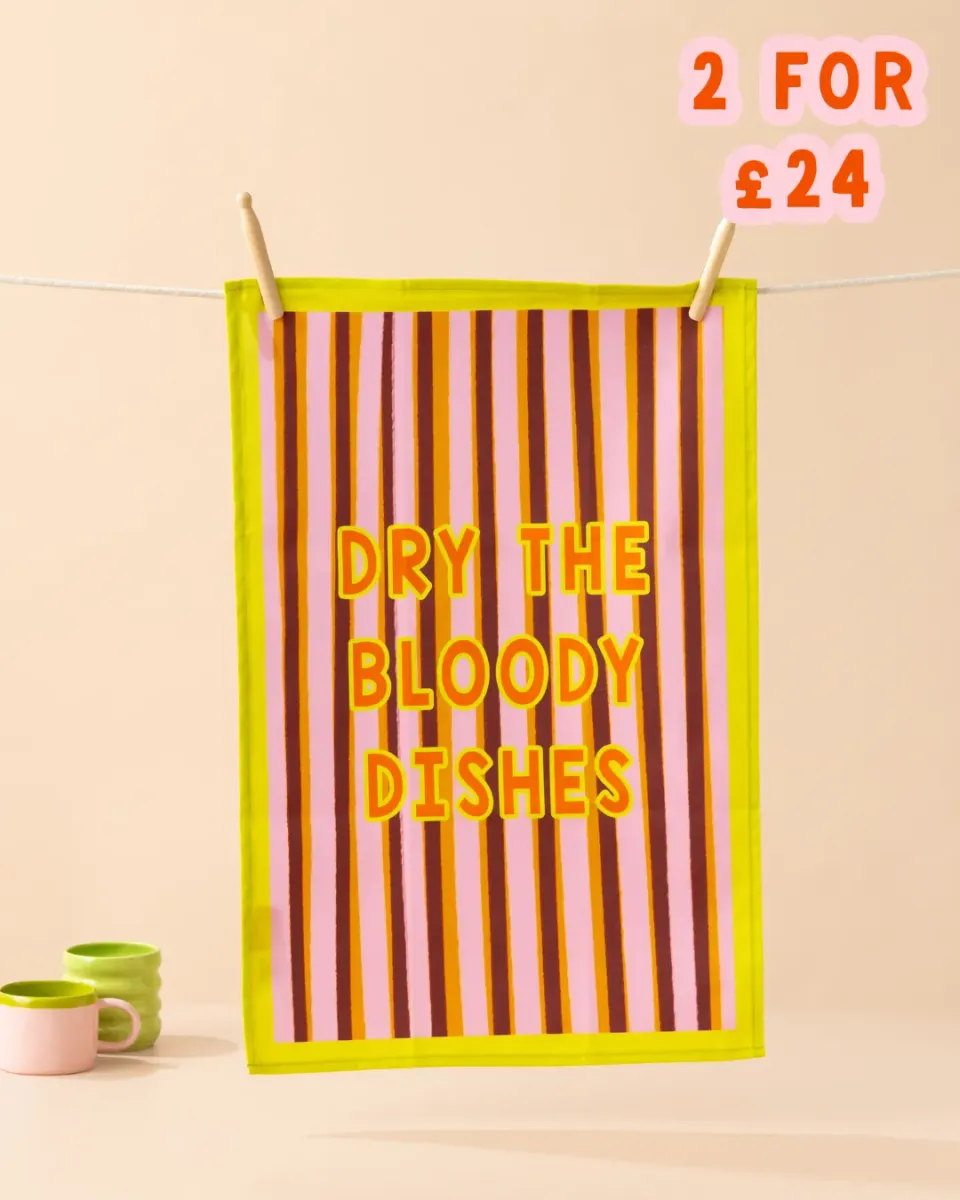 Maddison Ball Dry The Bloody Dishes torchon coton 68x45 cm
