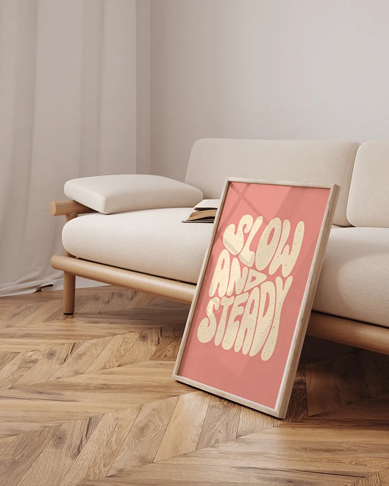 Any Image Liv Corday Slow & Steady tableau citation couleur