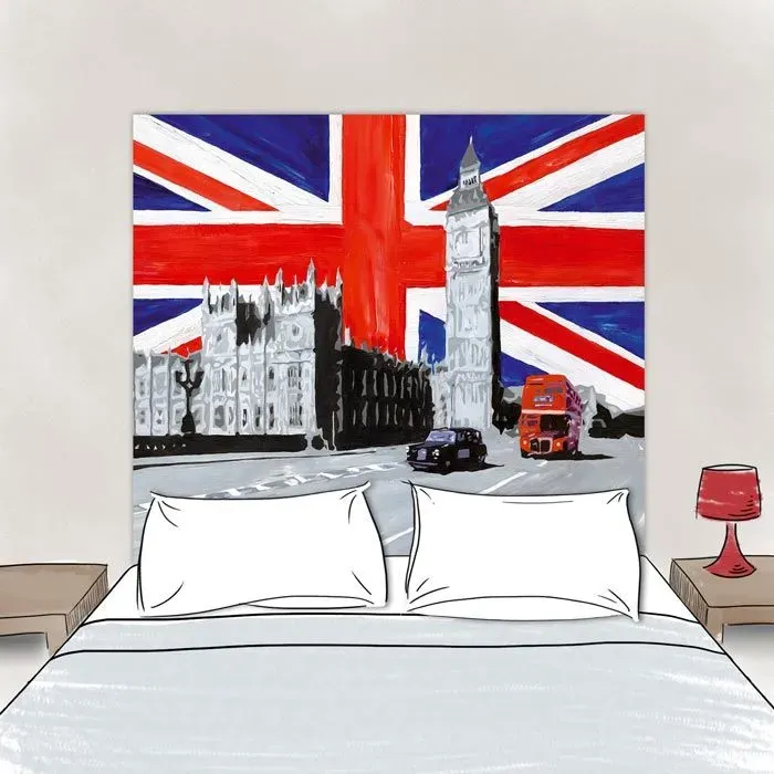 Mademoiselle Tiss London tête de lit tissu imprimé
