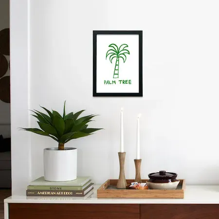 Society6 Palm Tree Green affiche encadrée palmier