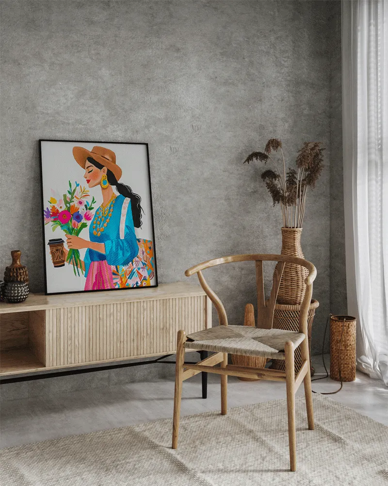 Any Image Flowers & Coffee toile encadrée figurative couleur