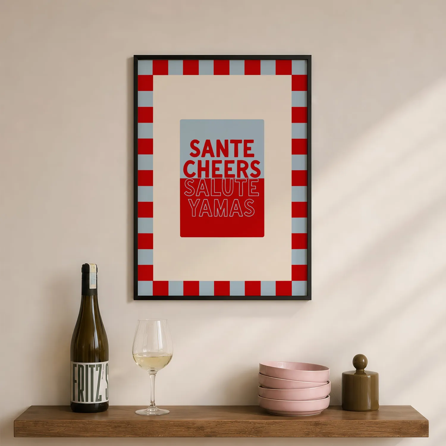 Maddison Ball Cheers in Baby Blue & Crimson affiche apéro