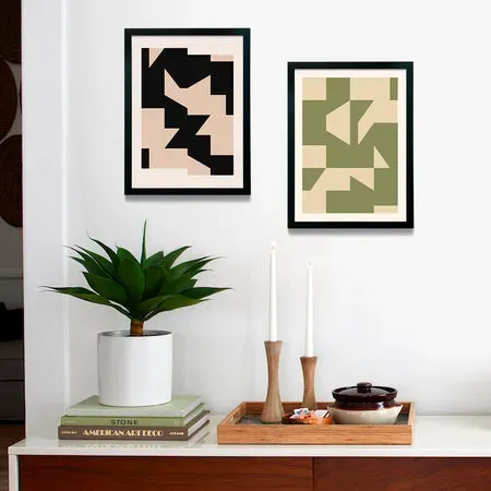Society6 Abstract Shapes Set affiche encadrée géométrique