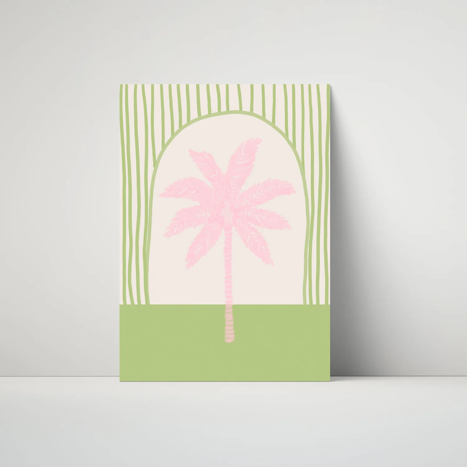 Maddison Ball Palm Tree Tile affiche rose vert
