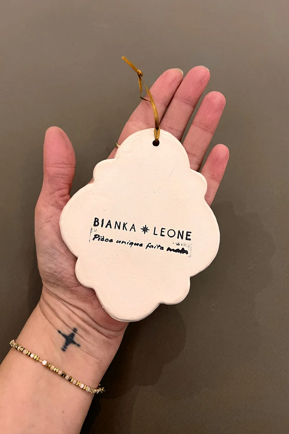 Biankaléone Talisman au coeur d'or 9x11 cm