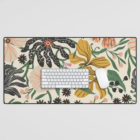 Society6 Merrick Floral tapis de bureau crème fleuri