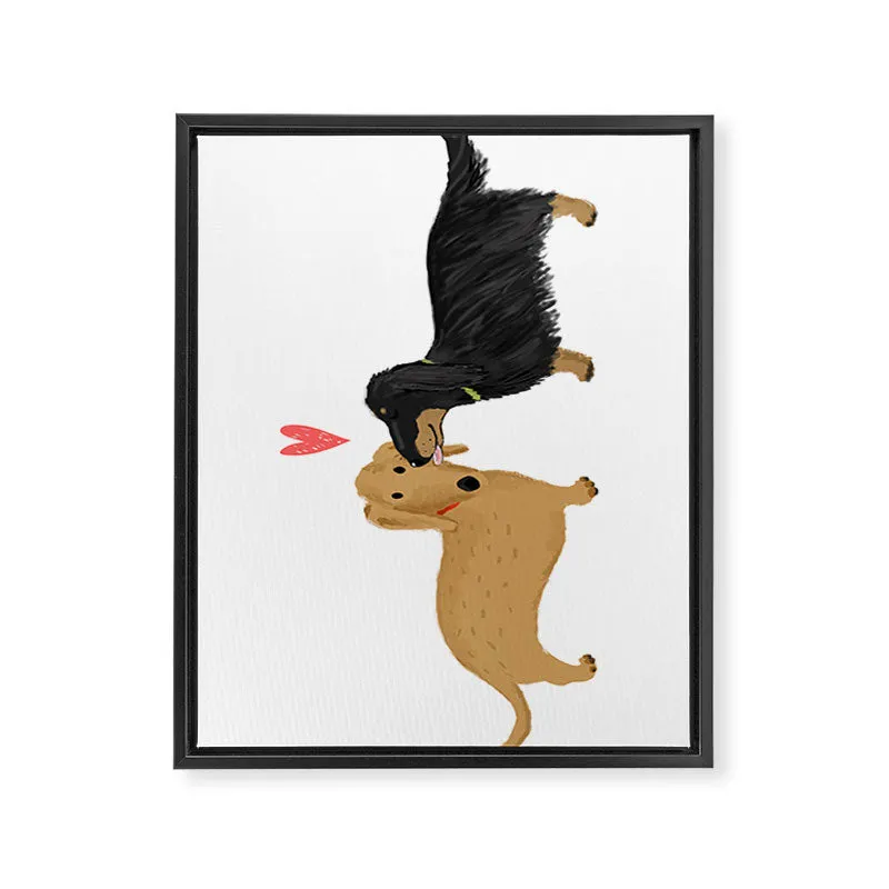Society6 Cute Wiener Dogs toile encadrée