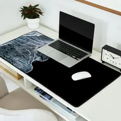 Society6 Sable Noir Islande tapis de bureau grand photo