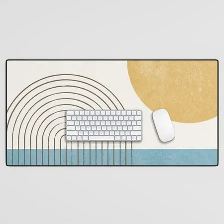 Society6 Sunny ocean tapis de bureau abstrait côtier