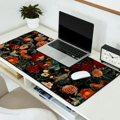 Society6 Exotic Garden Night XXI tapis de bureau fleurs nuit