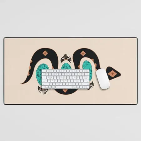 Society6 Southwestern Slither in Black tapis serpent cuivre