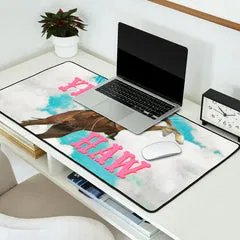 Society6 YEE HAW tapis de bureau cowboy rose
