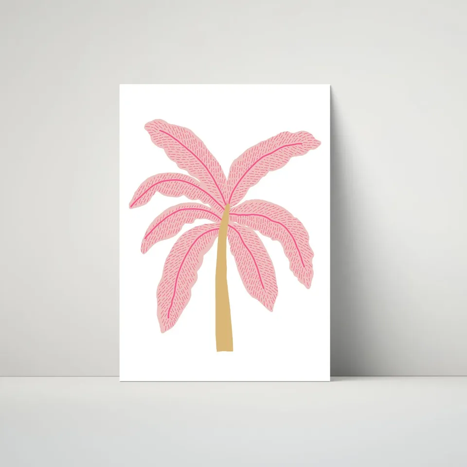 Maddison Ball A Lone Palm (Pink) affiche palmier