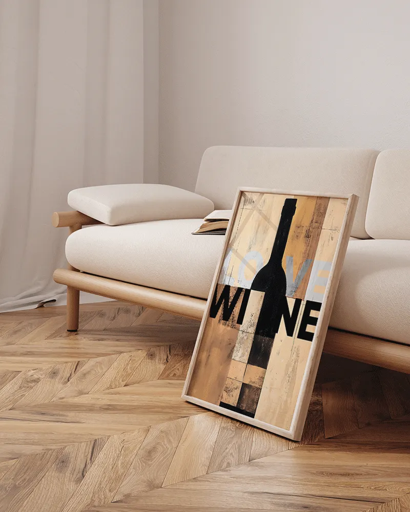 Any Image Love Wine cadre tons doux chêne
