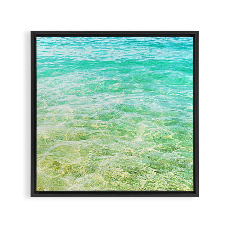 Society6 Exactly Like That toile encadrée vague bleue
