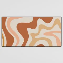 Society6 Liquid Swirl Earth Tones tapis de bureau marbré