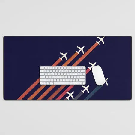 Society6 Aerial Acrobat tapis de bureau bleu marine avions