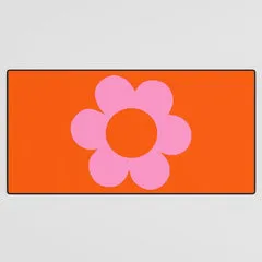 Society6 La Fleur 01 tapis de bureau rétro orange