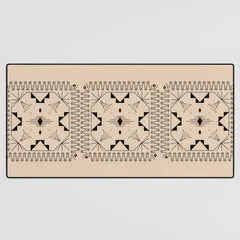 Society6 Lost Desert Tile tapis de bureau noir camel