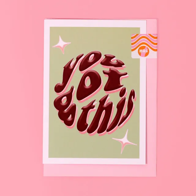 Maddison Ball You Got This carte A6 prune et vert