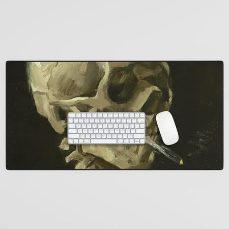 Society6 Van Gogh Crâne tapis de bureau noir