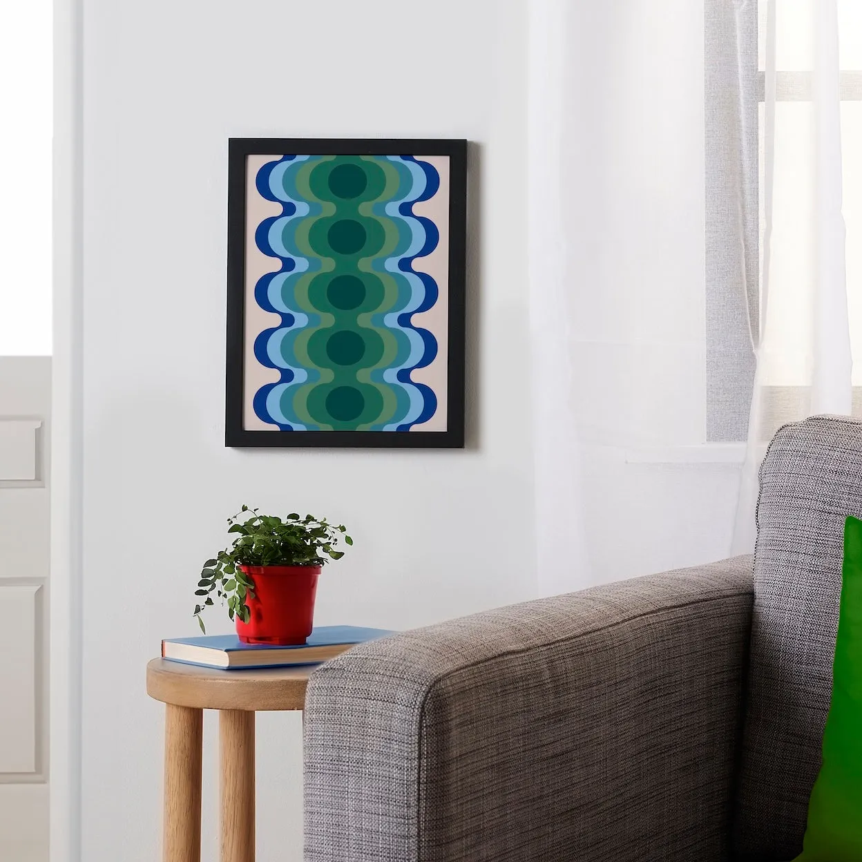 Society6 Terra Echo Retro affiche encadrée 9x12 cercles