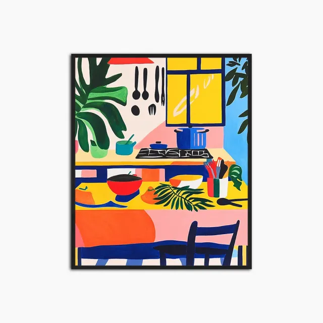 Any Image My Colorful Kitchen toile encadrée figurative