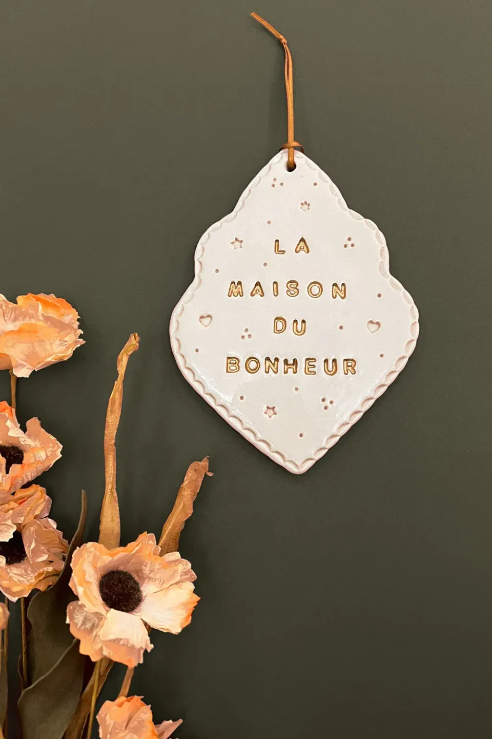Biankaléone Médaillon La maison du bonheur mural 10 x 13,5 cm