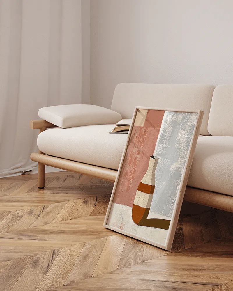 Any Image Abstract Brown & Beige Vase affiche encadrée abstraite