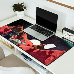 Society6 Returnings tapis de bureau cosmos rouge